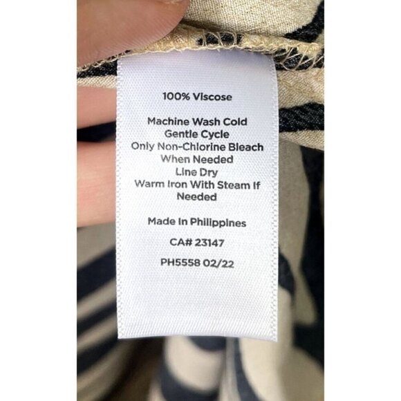 Talbots Animal Print Midi Dress Size 12 Faux Wrap Tie Button Front Short Sleeve - Picture 11 of 11